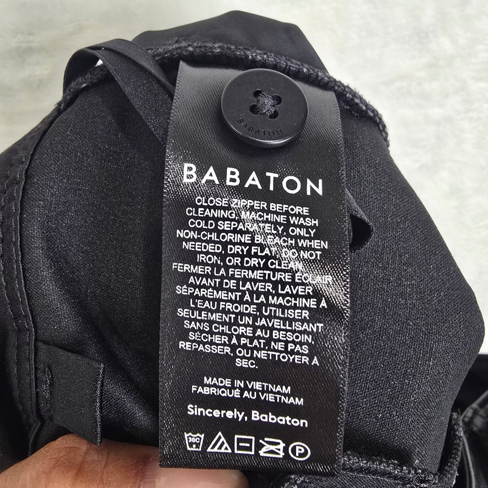 Aritzia Babaton Tie Front Vegan Leather Pants Black High Waisted Straight Leg 4 - Picture 12 of 12